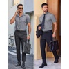 image:imageCOOFANDY Mens Wrinkle Free Dress Shirt Polka Dot Short Sleeve Button Down Business Casual ShirtsBlacksquare