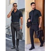 image:imageCOOFANDY Mens Wrinkle Free Dress Shirt Polka Dot Short Sleeve Button Down Business Casual ShirtsBlue Black
