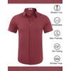 image:imageCOOFANDY Mens Wrinkle Free Dress Shirt Polka Dot Short Sleeve Button Down Business Casual ShirtsBurgundy