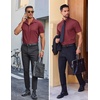 image:imageCOOFANDY Mens Wrinkle Free Dress Shirt Polka Dot Short Sleeve Button Down Business Casual ShirtsBurgundy