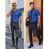 image:imageCOOFANDY Mens Wrinkle Free Dress Shirt Polka Dot Short Sleeve Button Down Business Casual ShirtsDark Blue