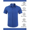 image:imageCOOFANDY Mens Wrinkle Free Dress Shirt Polka Dot Short Sleeve Button Down Business Casual ShirtsDark Blue