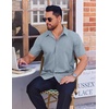 image:imageCOOFANDY Mens Wrinkle Free Dress Shirt Polka Dot Short Sleeve Button Down Business Casual ShirtsLight Bluerhombus