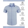 image:imageCOOFANDY Mens Wrinkle Free Dress Shirt Polka Dot Short Sleeve Button Down Business Casual ShirtsLight Bluesquare