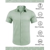 image:imageCOOFANDY Mens Wrinkle Free Dress Shirt Polka Dot Short Sleeve Button Down Business Casual ShirtsLight Greenflower