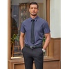 image:imageCOOFANDY Mens Wrinkle Free Dress Shirt Polka Dot Short Sleeve Button Down Business Casual ShirtsNavy Bluesquare