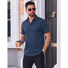 image:imageCOOFANDY Mens Wrinkle Free Dress Shirt Polka Dot Short Sleeve Button Down Business Casual ShirtsNavy Bluetriangle Arrow