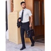 image:imageCOOFANDY Mens Wrinkle Free Dress Shirt Polka Dot Short Sleeve Button Down Business Casual ShirtsWhite