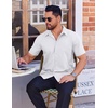 image:imageCOOFANDY Mens Wrinkle Free Dress Shirt Polka Dot Short Sleeve Button Down Business Casual ShirtsWhite