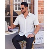 image:imageCOOFANDY Mens Wrinkle Free Dress Shirt Polka Dot Short Sleeve Button Down Business Casual ShirtsWhitepolka Dots