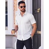 image:imageCOOFANDY Mens Wrinkle Free Dress Shirt Polka Dot Short Sleeve Button Down Business Casual ShirtsWhitepolka Dots