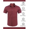 image:imageCOOFANDY Mens Wrinkle Free Dress Shirt Polka Dot Short Sleeve Button Down Business Casual ShirtsWine Redpolka Dots