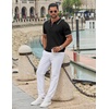 image:imageCOOFANDY Mens Zipper Polo Shirt Casual Knit Short Sleeve Polo T Shirt Classic Fit Shirts1black