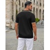 image:imageCOOFANDY Mens Zipper Polo Shirt Casual Knit Short Sleeve Polo T Shirt Classic Fit Shirts1black