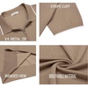 image:imageCOOFANDY Mens Zipper Polo Shirt Casual Knit Short Sleeve Polo T Shirt Classic Fit Shirts1khaki