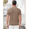 image:imageCOOFANDY Mens Zipper Polo Shirt Casual Knit Short Sleeve Polo T Shirt Classic Fit Shirts1khaki