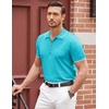 image:imageCOOFANDY Mens Zipper Polo Shirt Casual Knit Short Sleeve Polo T Shirt Classic Fit ShirtsBlue3