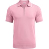 image:imageCOOFANDY Mens Zipper Polo Shirt Casual Knit Short Sleeve Polo T Shirt Classic Fit ShirtsBright Pink