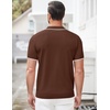 image:imageCOOFANDY Mens Zipper Polo Shirt Casual Knit Short Sleeve Polo T Shirt Classic Fit ShirtsBrown