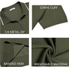 image:imageCOOFANDY Mens Zipper Polo Shirt Casual Knit Short Sleeve Polo T Shirt Classic Fit ShirtsEarmy Green