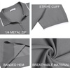 image:imageCOOFANDY Mens Zipper Polo Shirt Casual Knit Short Sleeve Polo T Shirt Classic Fit ShirtsGray