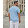 image:imageCOOFANDY Mens Zipper Polo Shirt Casual Knit Short Sleeve Polo T Shirt Classic Fit ShirtsLight Blue