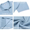 image:imageCOOFANDY Mens Zipper Polo Shirt Casual Knit Short Sleeve Polo T Shirt Classic Fit ShirtsLight Blue