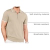 image:imageCOOFANDY Mens Zipper Polo Shirt Casual Knit Short Sleeve Polo T Shirt Classic Fit ShirtsLight Khaki