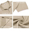 image:imageCOOFANDY Mens Zipper Polo Shirt Casual Knit Short Sleeve Polo T Shirt Classic Fit ShirtsLight Khaki
