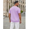 image:imageCOOFANDY Mens Zipper Polo Shirt Casual Knit Short Sleeve Polo T Shirt Classic Fit ShirtsLight Purple