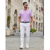 image:imageCOOFANDY Mens Zipper Polo Shirt Casual Knit Short Sleeve Polo T Shirt Classic Fit ShirtsLight Purple