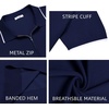 image:imageCOOFANDY Mens Zipper Polo Shirt Casual Knit Short Sleeve Polo T Shirt Classic Fit ShirtsNavy Blue