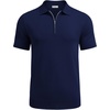 image:imageCOOFANDY Mens Zipper Polo Shirt Casual Knit Short Sleeve Polo T Shirt Classic Fit ShirtsNavy Bluesolidnew