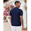 image:imageCOOFANDY Mens Zipper Polo Shirt Casual Knit Short Sleeve Polo T Shirt Classic Fit ShirtsNavy Bluesolidnew