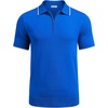 image:imageCOOFANDY Mens Zipper Polo Shirt Casual Knit Short Sleeve Polo T Shirt Classic Fit ShirtsRoyal Blue