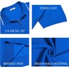 image:imageCOOFANDY Mens Zipper Polo Shirt Casual Knit Short Sleeve Polo T Shirt Classic Fit ShirtsRoyal Blue