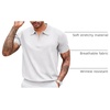 image:imageCOOFANDY Mens Zipper Polo Shirt Casual Knit Short Sleeve Polo T Shirt Classic Fit ShirtsSolid 01 White