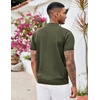 image:imageCOOFANDY Mens Zipper Polo Shirt Casual Knit Short Sleeve Polo T Shirt Classic Fit ShirtsSolid Army Green