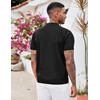 image:imageCOOFANDY Mens Zipper Polo Shirt Casual Knit Short Sleeve Polo T Shirt Classic Fit ShirtsSolid Black