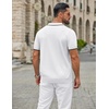 image:imageCOOFANDY Mens Zipper Polo Shirt Casual Knit Short Sleeve Polo T Shirt Classic Fit ShirtsWhite