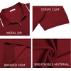 image:imageCOOFANDY Mens Zipper Polo Shirt Casual Knit Short Sleeve Polo T Shirt Classic Fit ShirtsWine Red