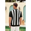 image:imageCOOFANDY Mens Zipper Polo Shirt Casual Knit Short Sleeve Polo T Shirt Classic Fit ShirtsZstripes  Black  White