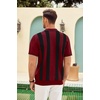 image:imageCOOFANDY Mens Zipper Polo Shirt Casual Knit Short Sleeve Polo T Shirt Classic Fit ShirtsZstripes  Red  Black