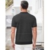 image:imageCOOFANDY Mens Zipper Polo Shirt Casual Knit Short Sleeve Polo T Shirt Classic Fit ShirtsZstripes Black