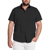 image:imageCOOFANDY Big amp Tall Shirts for Men Short Sleeve Button Down Casual Dress ShirtsBlack
