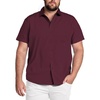 image:imageCOOFANDY Big amp Tall Shirts for Men Short Sleeve Button Down Casual Dress ShirtsDeep Red