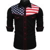 image:imageCOOFANDY Mens American Flag Button Down Shirts Western Cowboy Shirt Slim Fit Patriotic Long Sleeve ShirtBlack