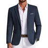 image:imageCOOFANDY Mens Blazer Business Casual One Button Lightweight Sport Coat Solid Knit Suit JacketNavy Blue