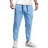 image:imageCOOFANDY Mens Casual Joggers Pants Elastic Drawstring Chino Cargo Pants Hiking Outdoor Track SweatpantsSky Blue