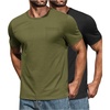 image:imageCOOFANDY Mens Cotton Pocket Tee Shirts Soft Crew Neck Stretch T Shirt Plain Casual Short Sleeve Summer Basic Tops2 Packblackarmy Green